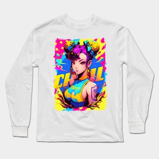 CHUN LI - STREET FIGHTER ULTIMATE TOURAMENT EDITION | Video Game Fighting Game Anime Manga Pop Culture Pop Art | PROUD OTAKU Long Sleeve T-Shirt